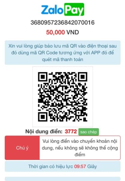 mã nạp tienf cf68 bằng Zalo Pay