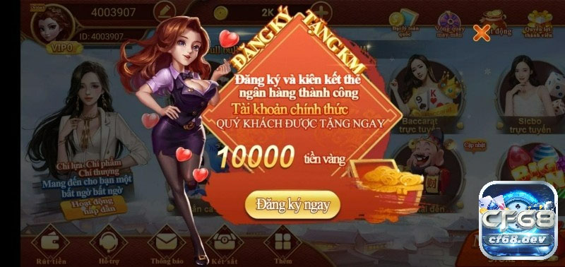 Trải nghiệm các tựa game hấp dẫn, đổi thưởng ưu đãi tại CF68