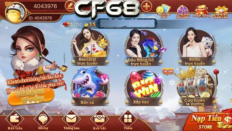 Để cách chơi game CF68 cần phải nạp tiền vào tài khoản cổng game