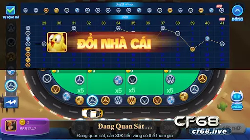 Các tính năng có trong game dua xe tại cf68