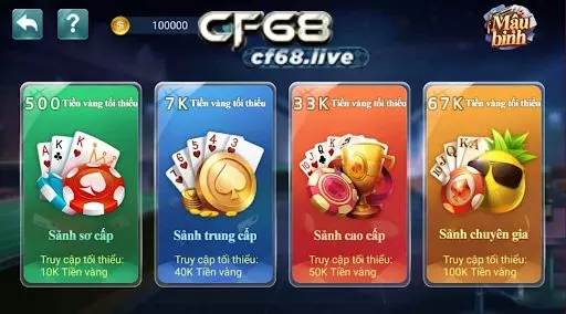 Chơi poker mậu binh tại cf68