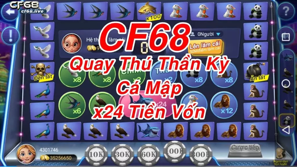 Kiếm tiền đơn giản với quay thú cf68 club