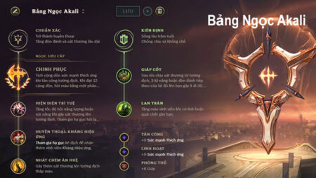 Bảng Ngọc Akali – Sức mạnh vượt trội cho sát thủ ánh trăng