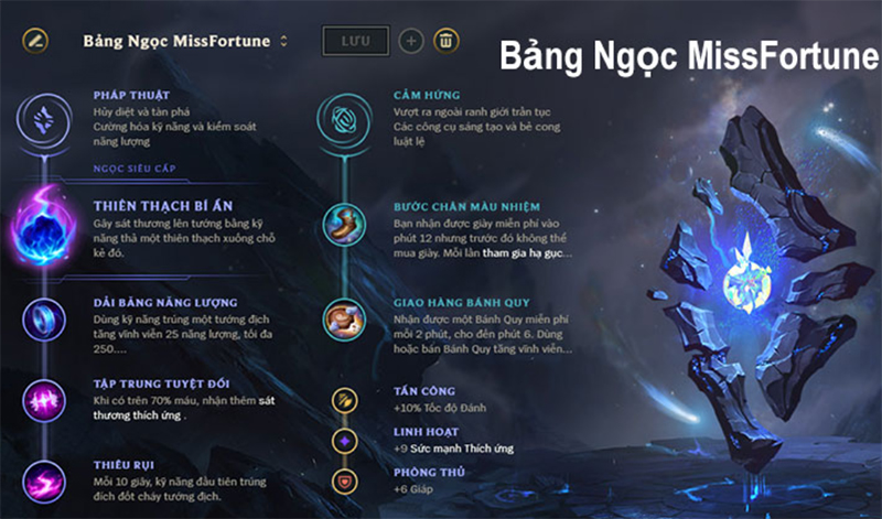 Bảng ngọc Miss Fortune chi tiết mùa mới, gợi ý lên đồ chuẩn