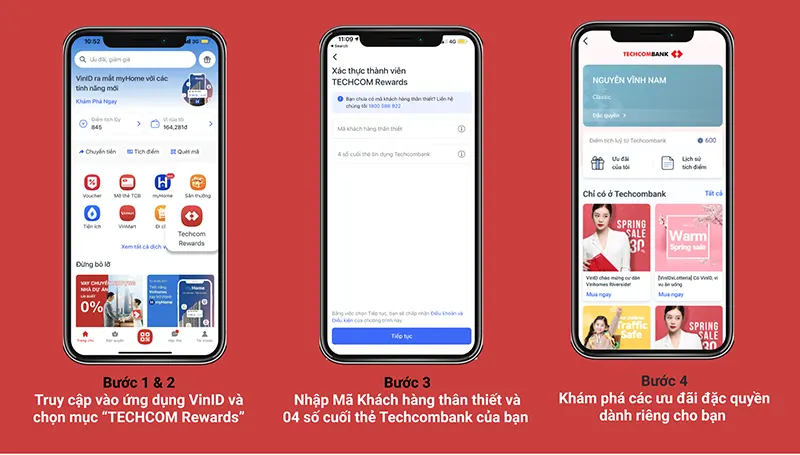 Các bước để tham gia chương trình Techcombank rewards