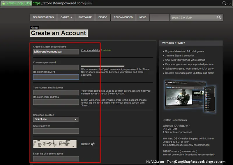 Dang ki nick dota 2 - Cách tạo tài khoản steam để chơi dota 2