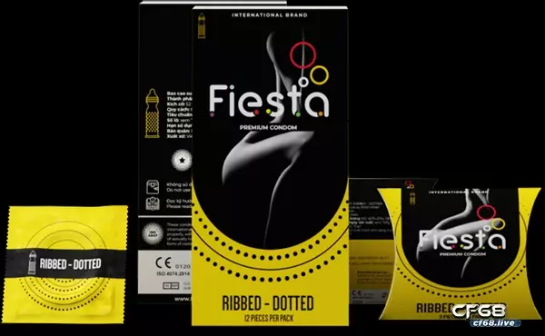 Fiesta Ribbed – Dotted – bao cao su có gai với thiết kế độc quyền