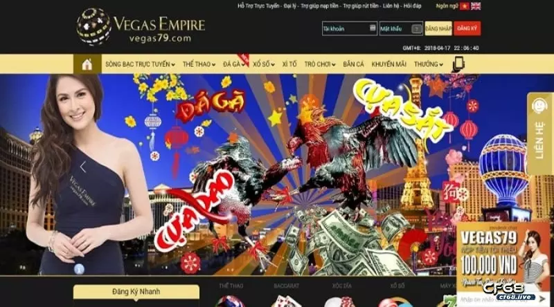 Giao diện Vegas79 sắp xếp hợp lý khoa học