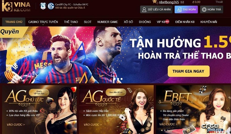 K8 là nhà cái lớn uy tín hàng đầu