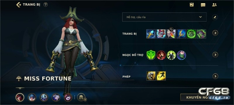 Trang bị đồ cho Miss Fortune