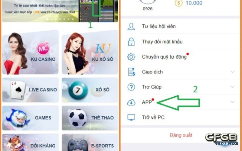 Link tải Ku Casino cho các dòng máy Android.