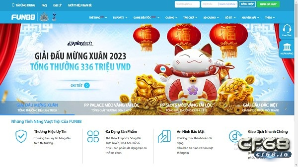 Giao diện nhà cái fun88 chuyên nghiệp, bắt mắt