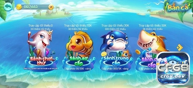 Game bắn cá với giao diện đẹp, sinh động