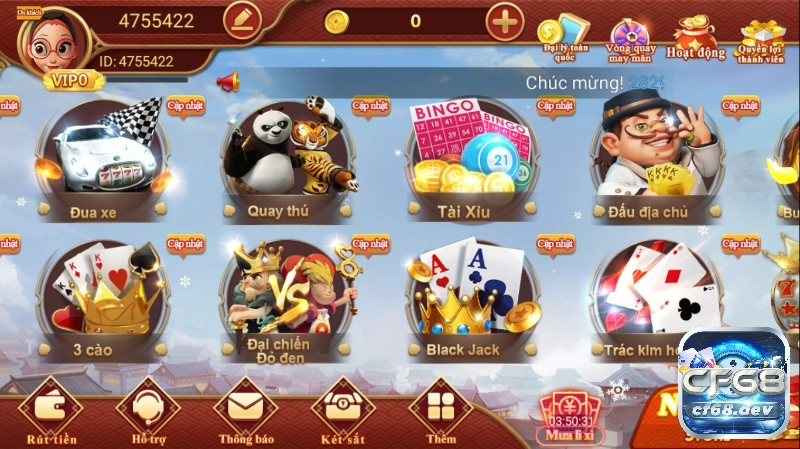 Game trực tuyến đổi thưởng cf68