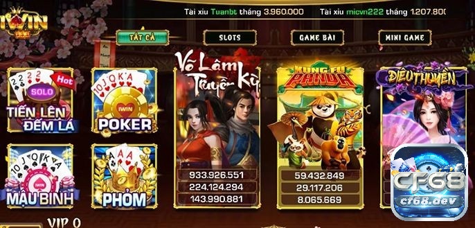 Sảnh game này đã góp phần tạo nên thương hiệu cổng game bài iwin