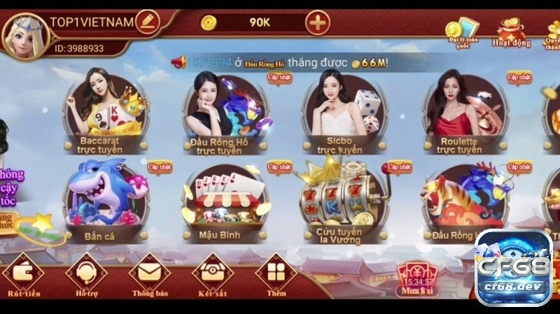 Game đổi thưởng uy tín nhất CF68 cho bạn thỏa đam mê