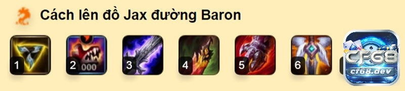 Trang bị Jax tốc chiến đi đường Baron