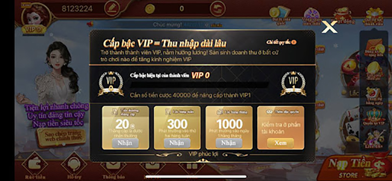 VIP càng cao thì nhận phúc lợi càng lớn