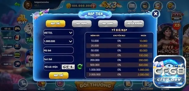 Hướng dẫn nạp và rút tiền tại Vua 88 Club