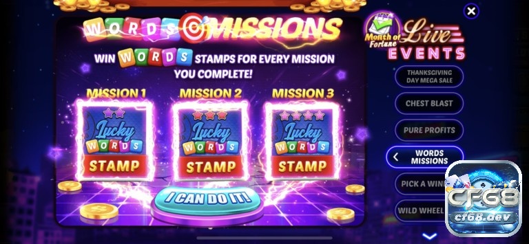 Tham gia nhiệm vụ để mở khoá trò chơi trên Lotsa Slots