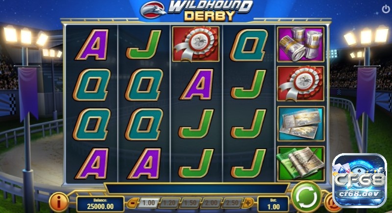 Giao diện chính của Wildhound Derby slot