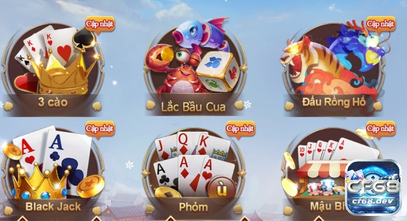 Game bài hấp dẫn cược thủ tại cf68 .live