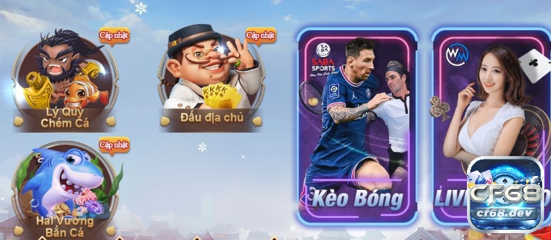 Đa dạng sảnh thể thao và live casino khi chơi trực tuyến cf68