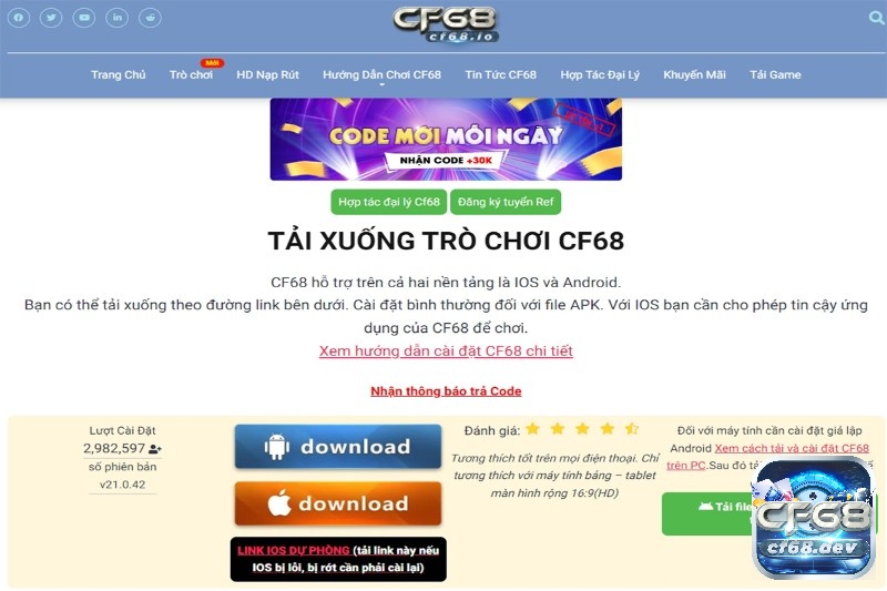 Cách tải app CF68 về máy tính như thế nào?