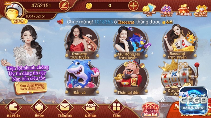 Cổng game online CF68 cá cược hấp dẫn