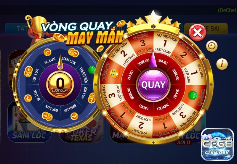 Các chương trình và điều kiện để tham gia trên vòng quay may mắn CF