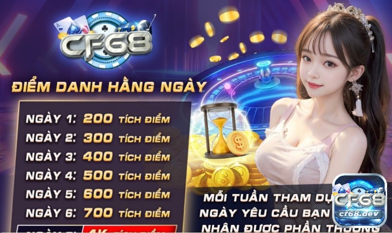 Điểm danh hàng ngày nhận vô vàng ưu đãi CF68