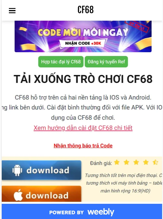 Hãy theo dõi CF68.DEV khi tham gia Weebly