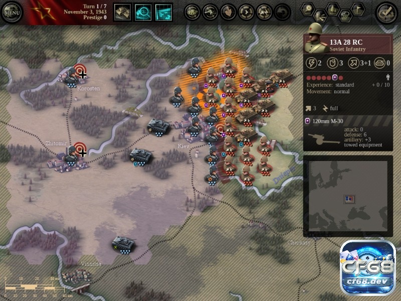 Game Unity of Command: Stalingrad Campaign có thiết kế đơn giản