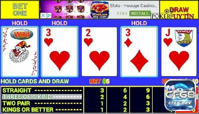 AX Jokers Wild là ứng dụng Video Poker độc đáo, với lá bài "Jokers" mang đến những cơ hội đặc biệt và trải nghiệm mới mẻ